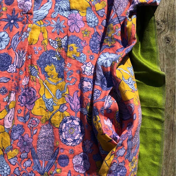 Print All Over Me XXXL 100% Linen Shirt Dress - Picture 11 of 13
